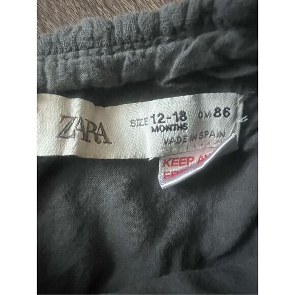 Zara Toddler Ruched Textured Gray A Line Dress 12-18 months - Picture 3 of 3